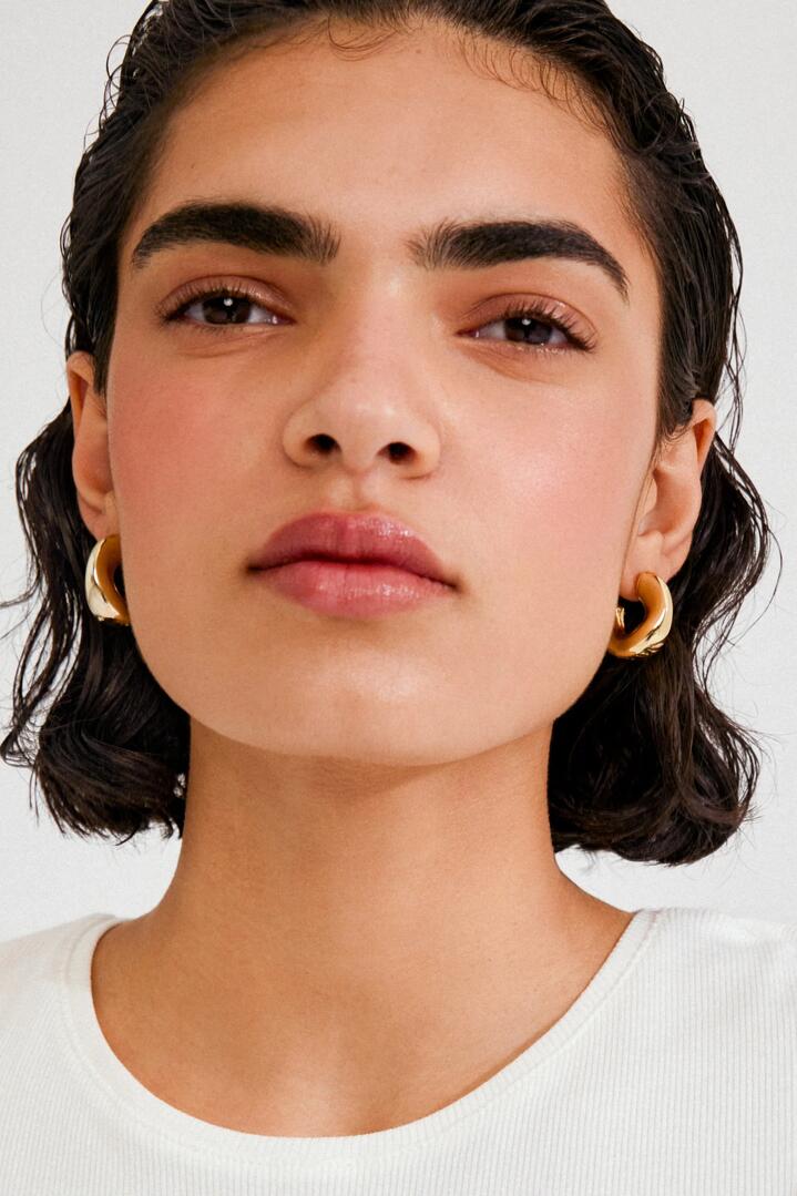 Image of Jewelry. Product name - Jennings Gold Hoop Earrings in Gold colour by brand - Pilgrim
