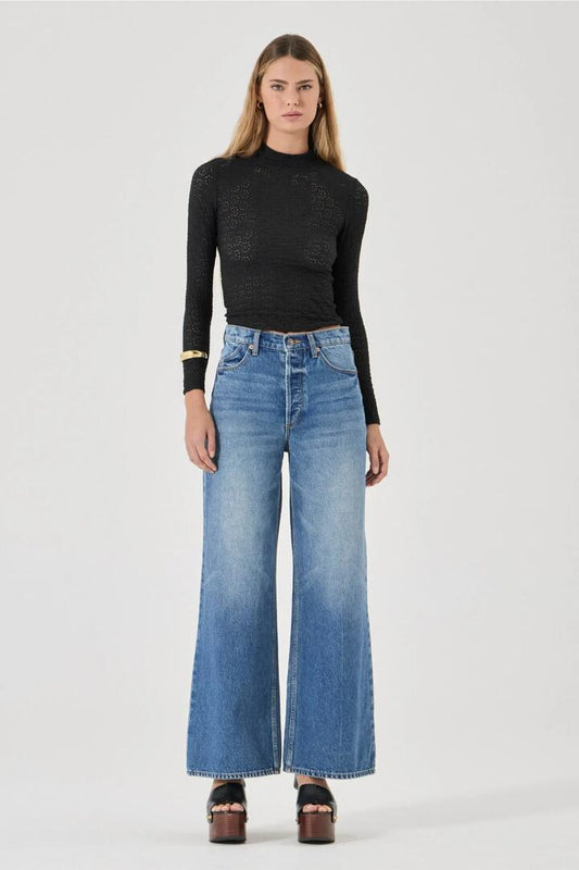 Image of Jeans. Product name - Relaxed Sailor Silverlake Blue Wide Jean in Blue colour by brand - Rollas