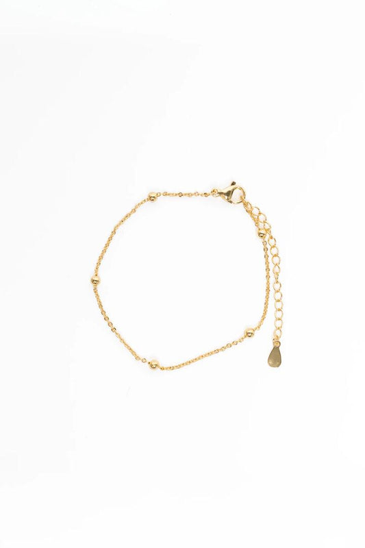 Image of Jewelry. Product name - Mini Ball 14k Gold Plate Bracelet in Gold colour by brand - Stories be Told