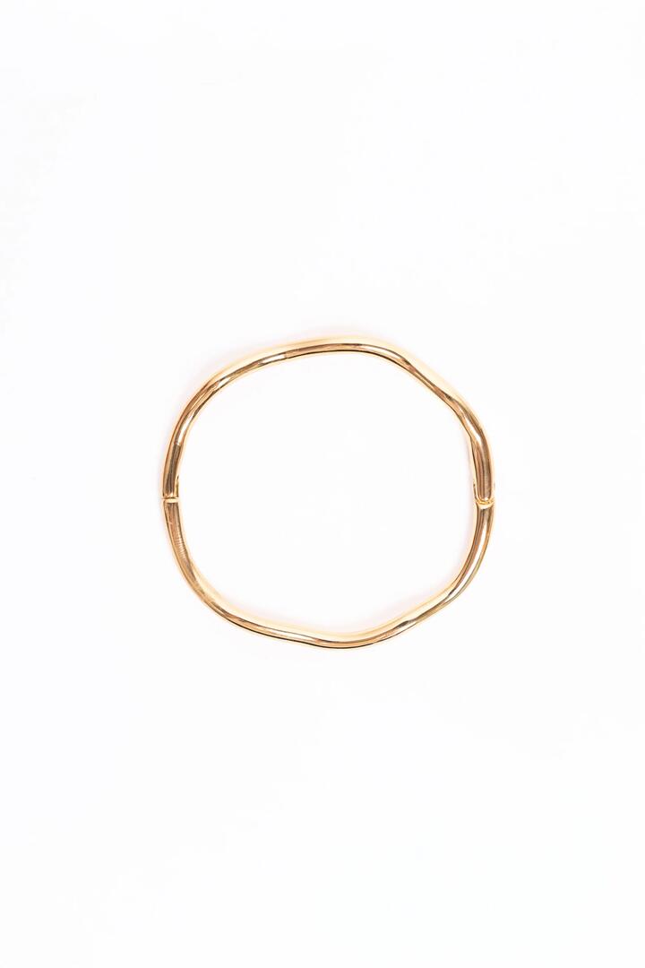 Image of Jewelry. Product name - Wavy 14k Gold Plate Bangle in Gold colour by brand - Stories be Told