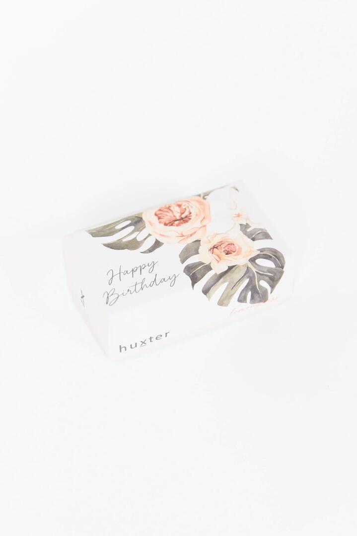 Image of Health & Beauty. Product name - Rose + Leaves White Happy Birthday Soap in White colour by brand - Huxter