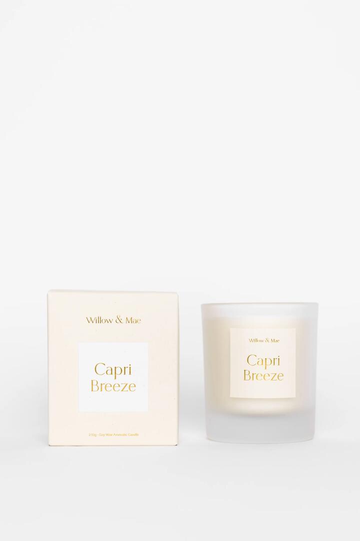 Image of Perfumes & Colognes. Product name - Capri Breeze Ivory 210g Soy Candle in colour by brand - Willow & Mae
