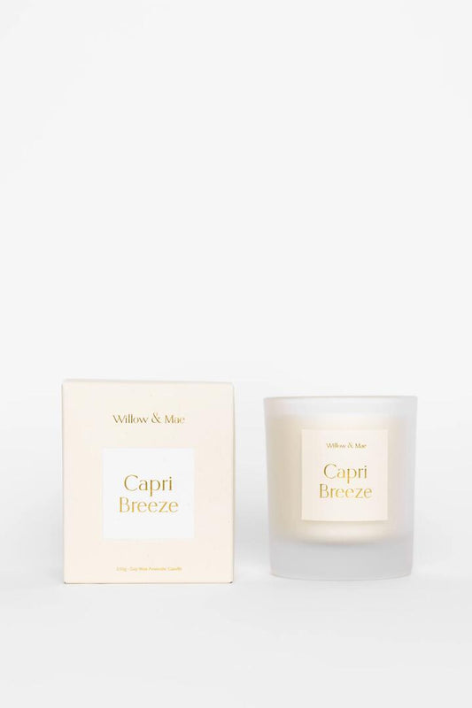 Image of Perfumes & Colognes. Product name - Capri Breeze Ivory 210g Soy Candle in colour by brand - Willow & Mae