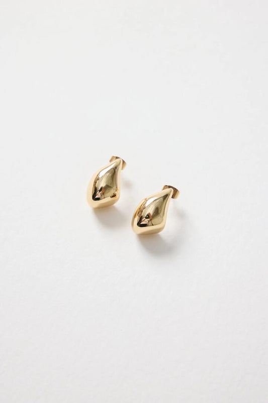 Image of Jewelry. Product name - Diamond Gold Teardrop Stud Earring in Gold colour by brand - Humble + Heart