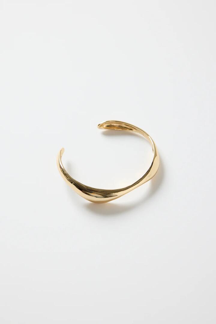 Image of Jewelry. Product name - Wavy Gold Cuff Bangle in Gold colour by brand - Humble + Heart