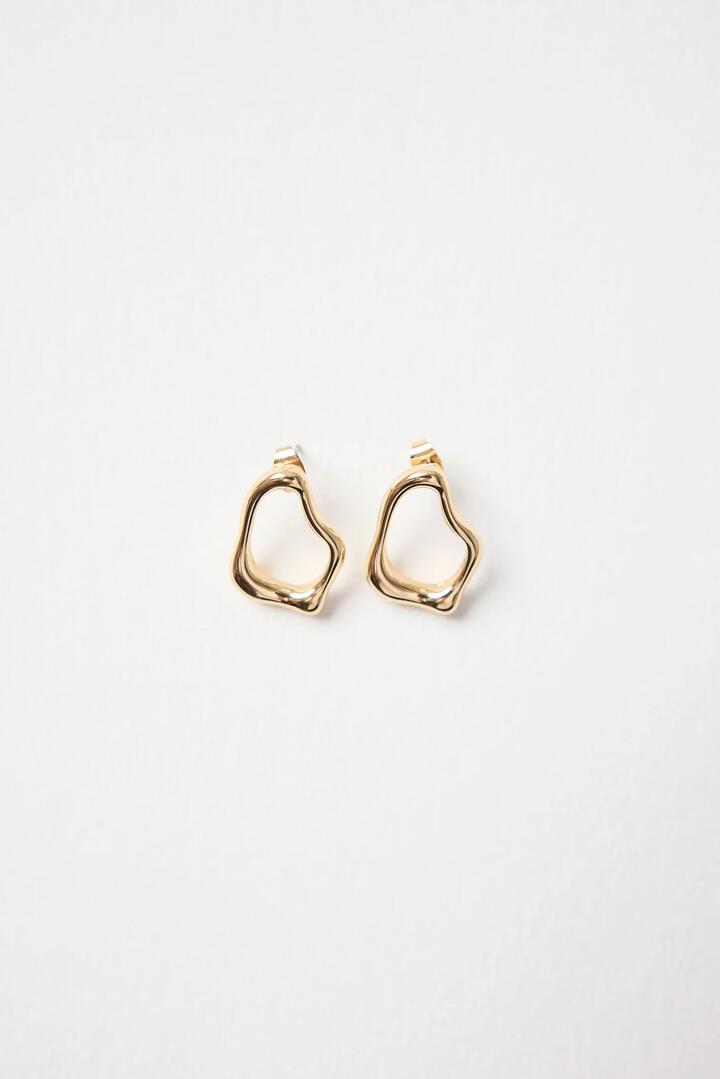 Image of Jewelry. Product name - Wavy Loop Gold Stud Earring in Gold colour by brand - Humble + Heart