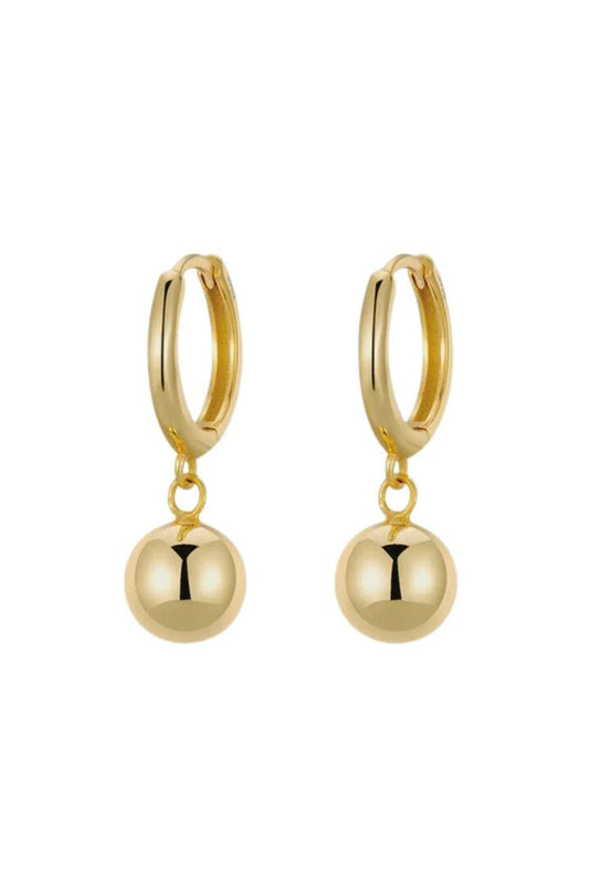Image of Jewelry. Product name - Orb Gold Plated EOL Hoop Earrings in Gold colour by brand - Castel + Co