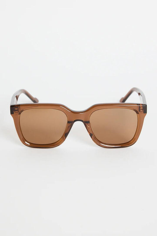 Image of Sunglasses. Product name - Napoli Espresso Rounded Sunglasses in colour by brand - RE:UNION Label