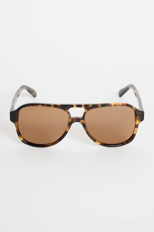Image of Sunglasses. Product name - Cannes Tort Aviator Sunglasses in colour by brand - RE:UNION Label