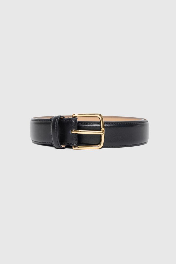 Image of Hair Accessories. Product name - Belle Black Leather Gold Buckle Belt in Black colour by brand - Among the Brave