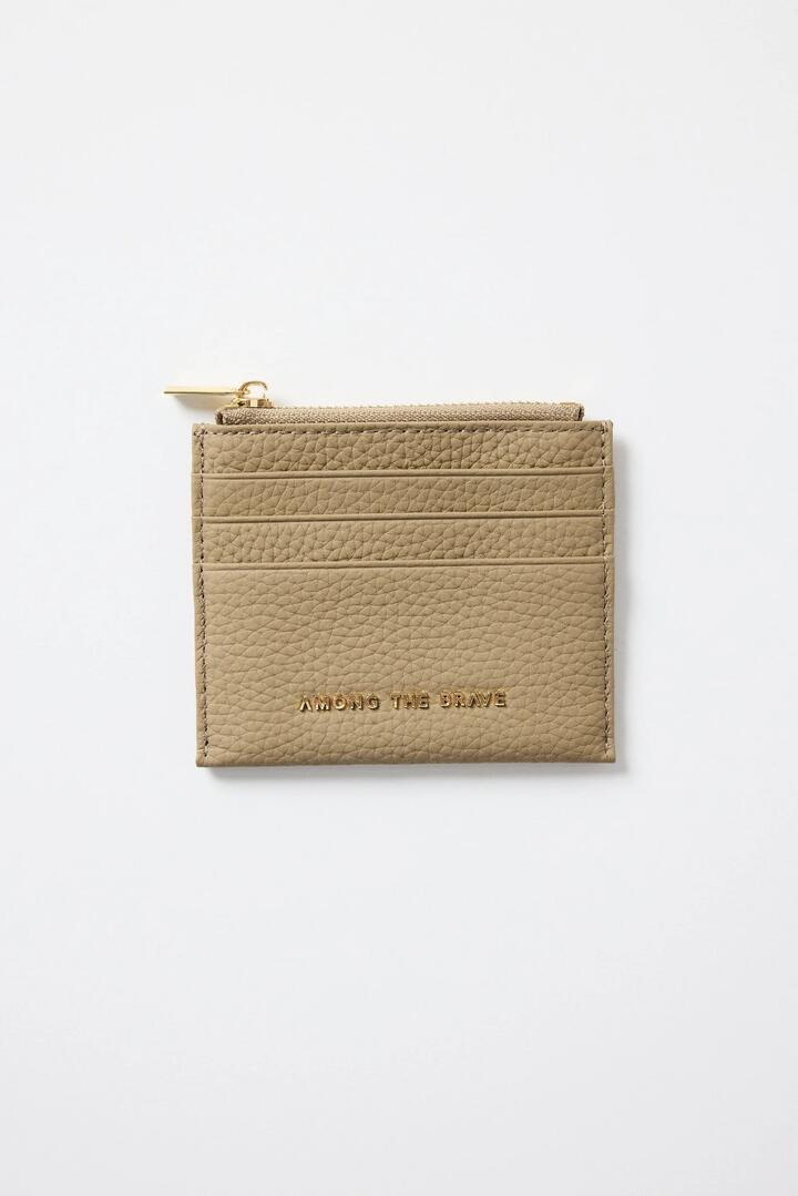 Image of Wallets & Money Clips. Product name - Small Taupe Leather Card Holder in Taupe colour by brand - Among the Brave