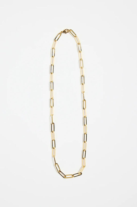 Image of Jewelry. Product name - Paperclip 14k Gold Plate Chain Necklace in Gold colour by brand - Stories be Told