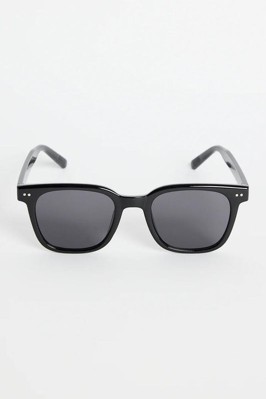 Image of Sunglasses. Product name - Monaco Black Classic Rounded Sunglasses in Black colour by brand - Among the Brave