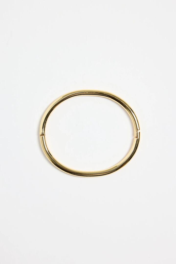 Image of Jewelry. Product name - Solid Round 14k Gold Plate Bangle in Gold colour by brand - Stories be Told
