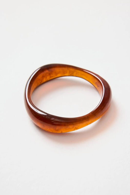 Image of Jewelry. Product name - Brown Resin Bangle in Brown colour by brand - Stories be Told