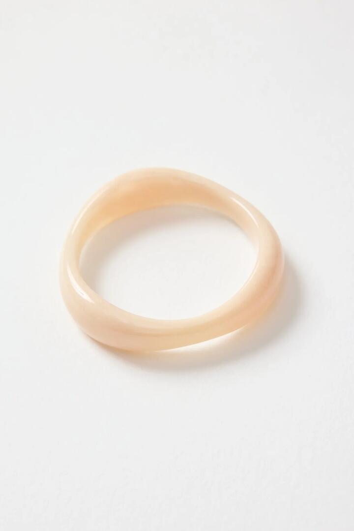 Image of Jewelry. Product name - Ivory Resin Bangle in Ivory colour by brand - Stories be Told