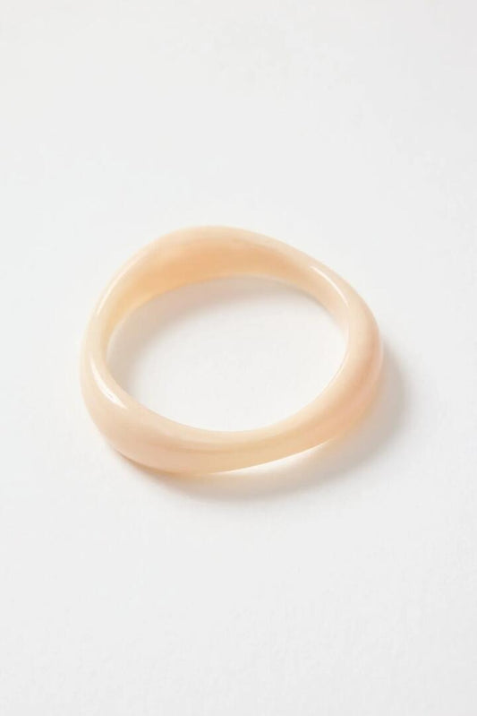 Image of Jewelry. Product name - Ivory Resin Bangle in Ivory colour by brand - Stories be Told