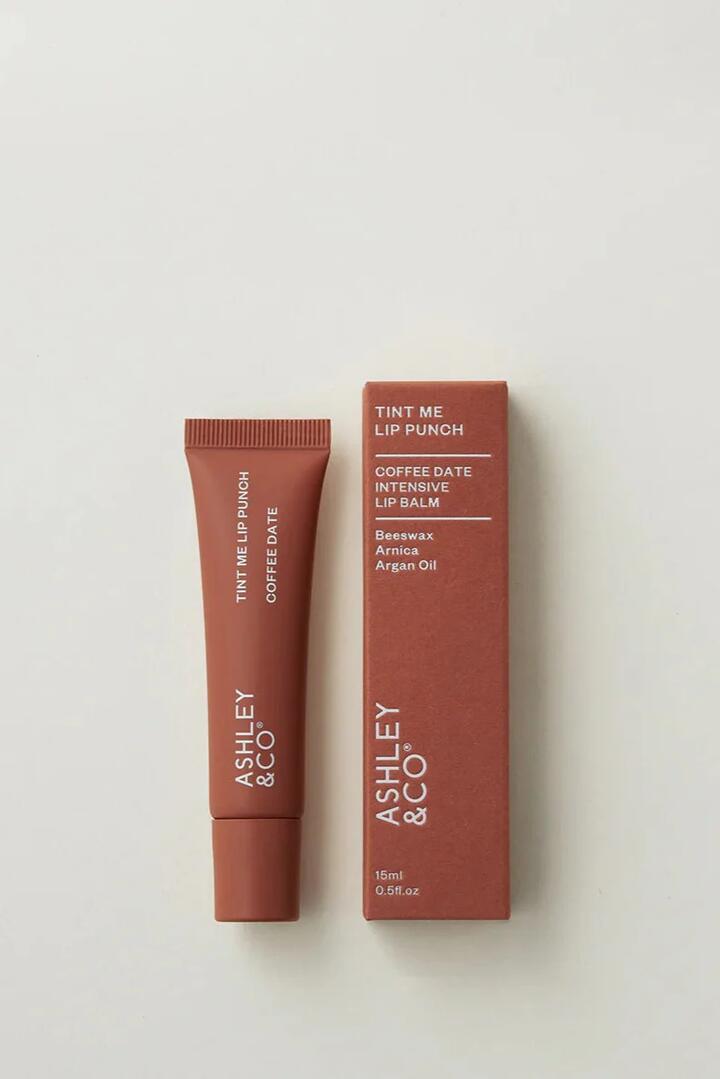 Image of Health & Beauty. Product name - Tint Me Coffee Date Lip Balm in colour by brand - Ashley & Co