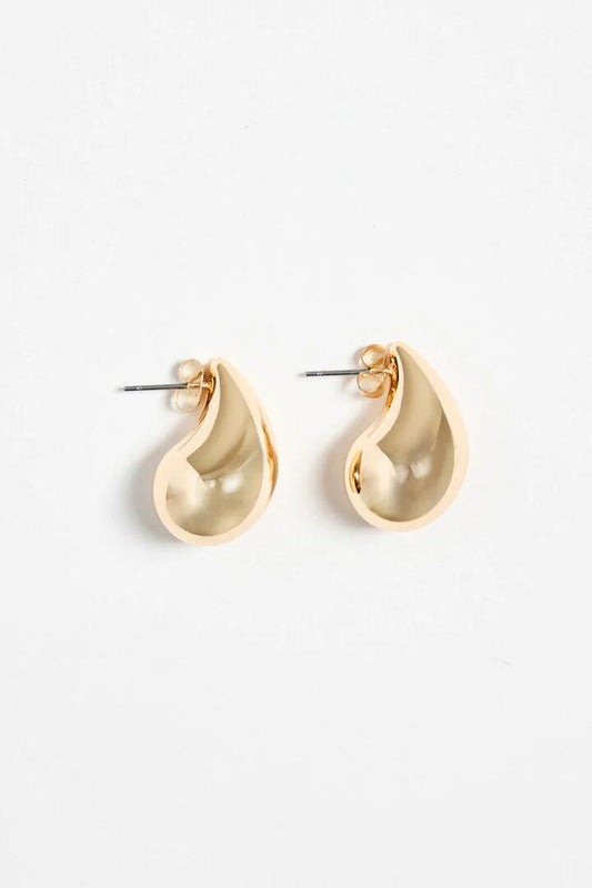 Image of Jewelry. Product name - Chunky Teardrop Gold Stud Earrings in Gold colour by brand - Humble + Heart