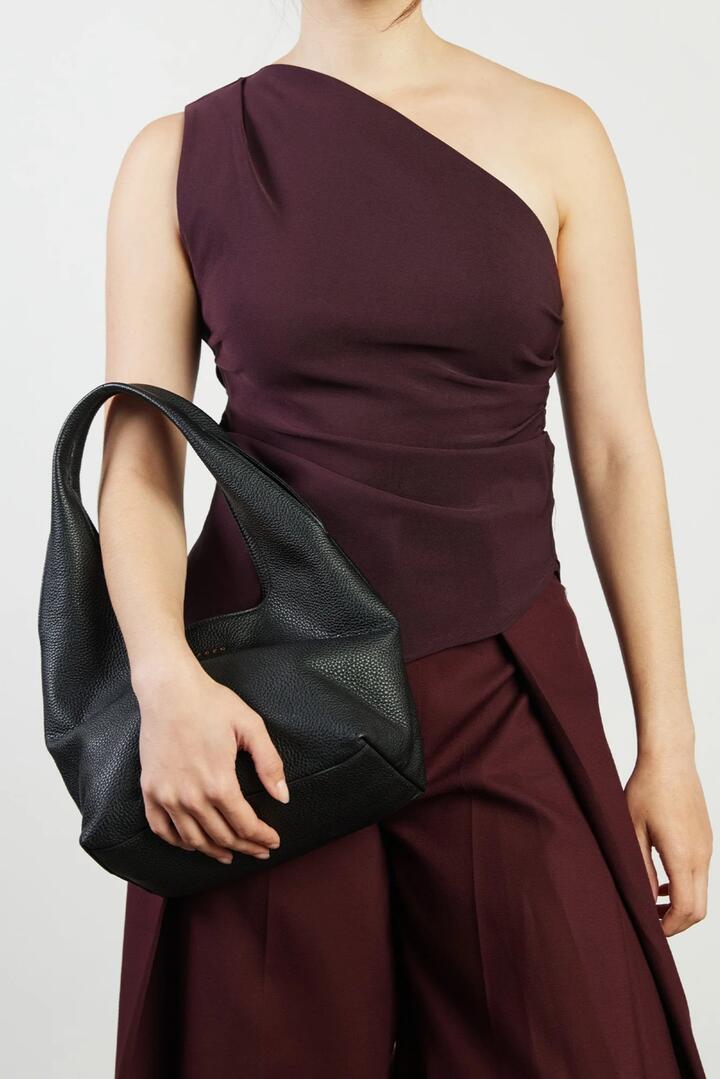 Image of Bags. Product name - Kiki Shoulder Bag Black Lightly Milled in Black colour by brand - Saben