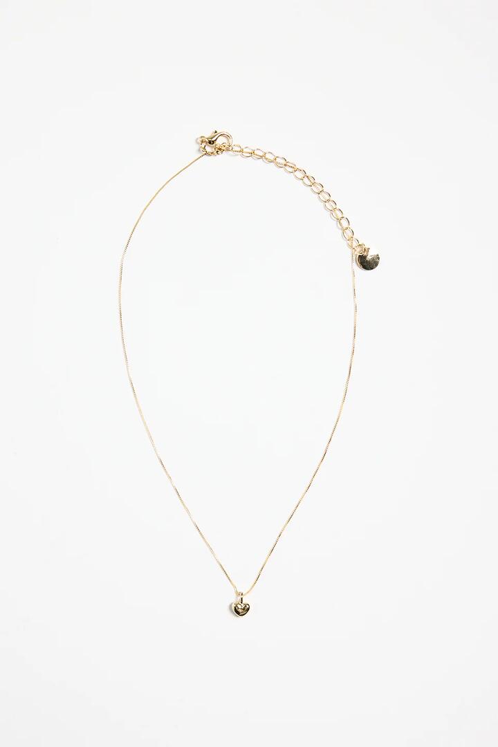 Image of Jewelry. Product name - Love Heart Chain Gold Necklace in Gold colour by brand - Humble + Heart