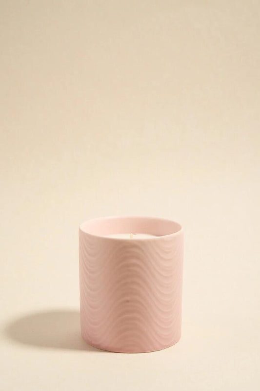 Image of Perfumes & Colognes. Product name - Wavy Blush Ceramic Scented Candle in colour by brand - Flo's Home