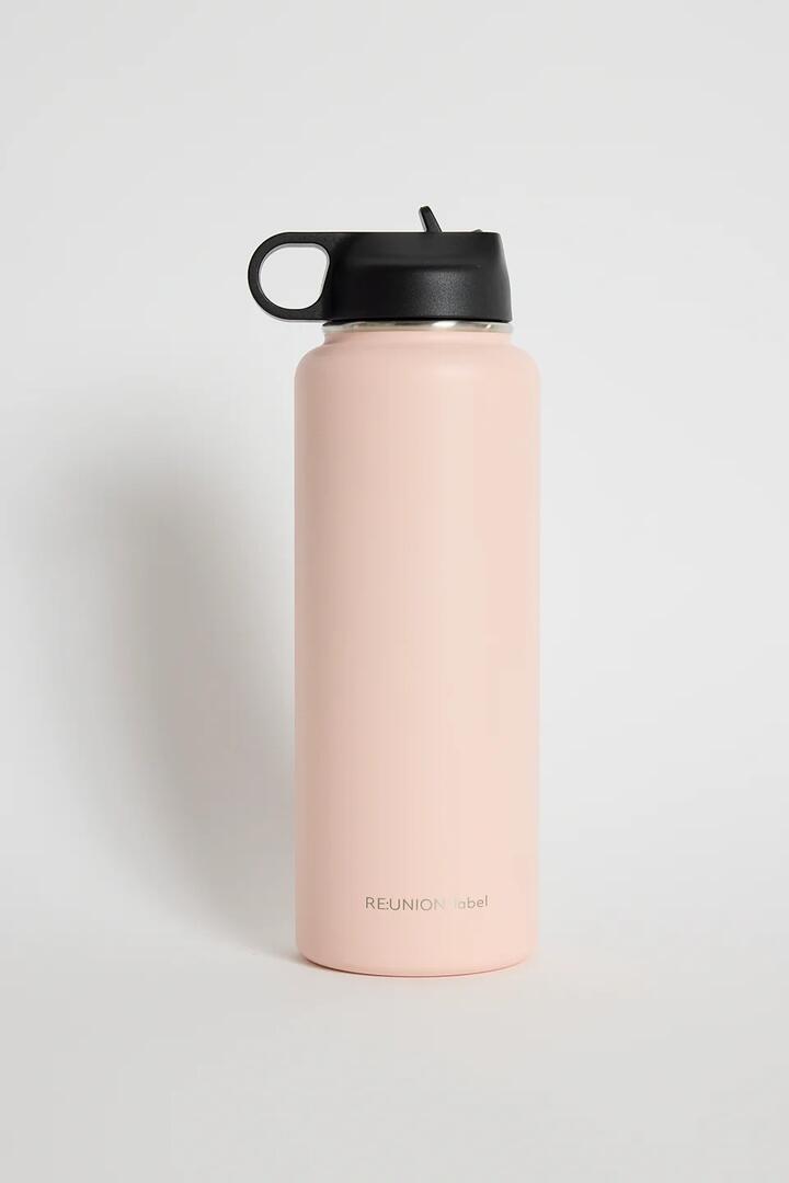 Image of Water Bottles. Product name - Blush Stainless Steel 1ltr Water Bottle in colour by brand - RE:UNION Label