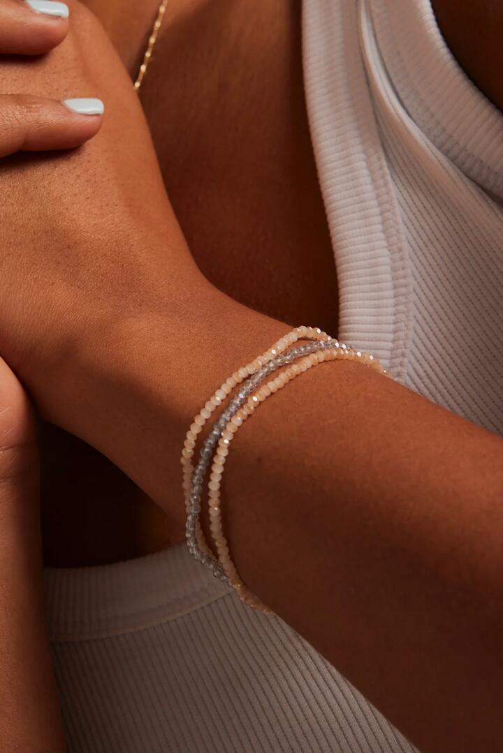 Image of Jewelry. Product name - Blue Beaded Set Of 3 Bracelets in Blue colour by brand - Humble + Heart