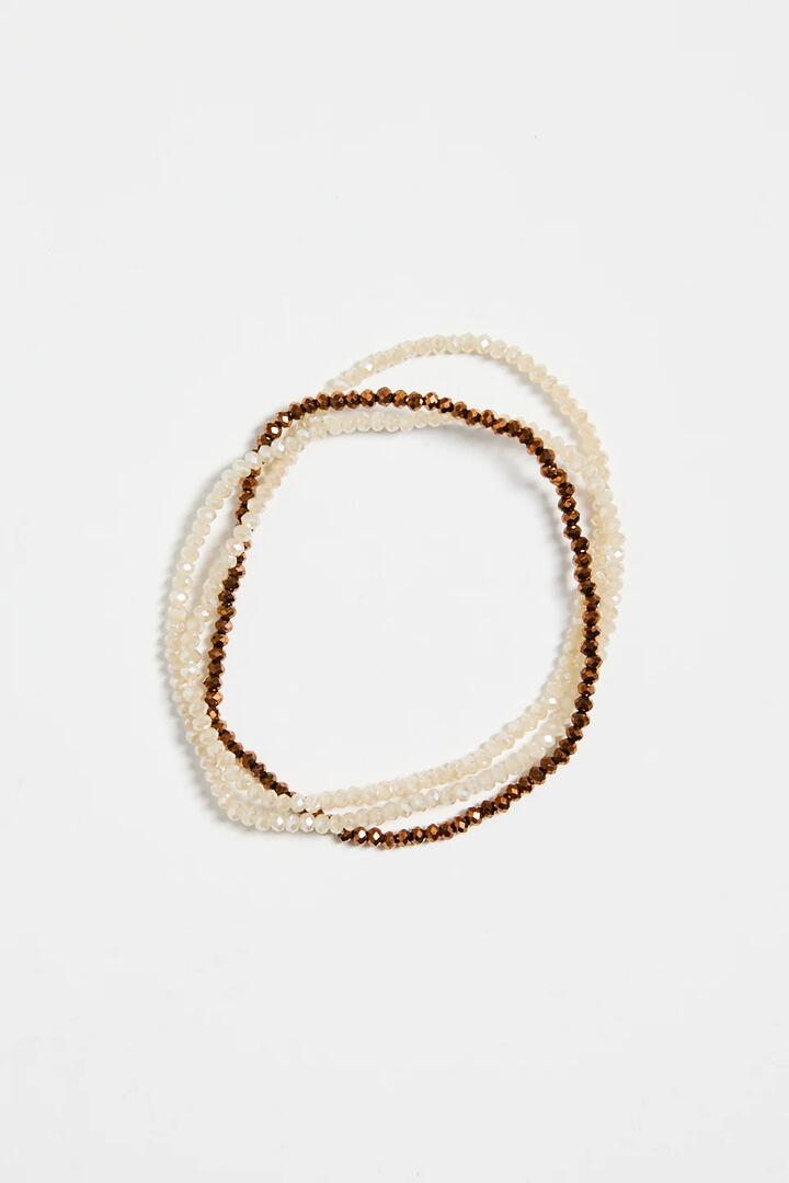 Image of Jewelry. Product name - Bronze Beaded Set Of 3 Bracelets in colour by brand - Humble + Heart
