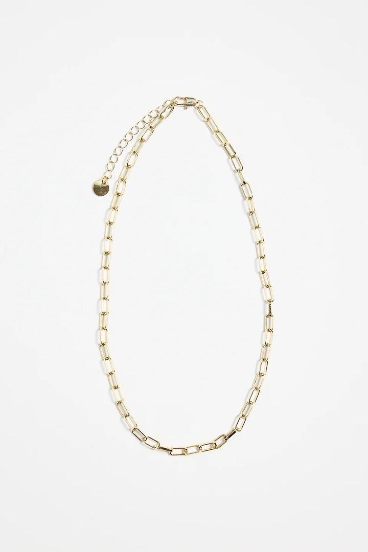 Image of Jewelry. Product name - Paper Clip Gold Necklace in Gold colour by brand - Humble + Heart