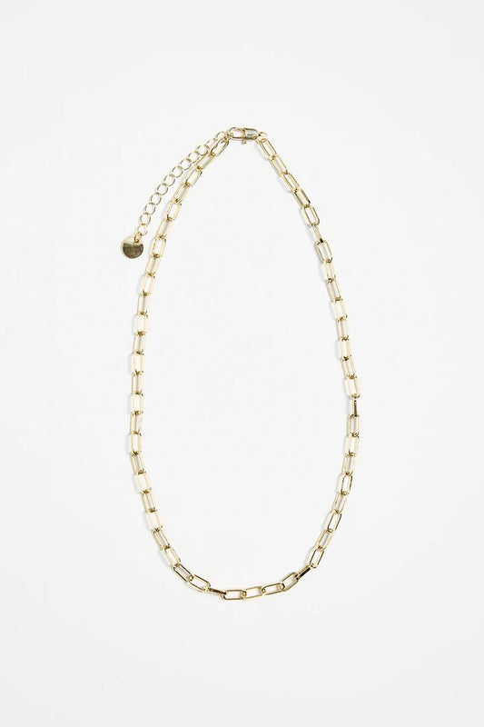 Image of Jewelry. Product name - Paper Clip Gold Necklace in Gold colour by brand - Humble + Heart