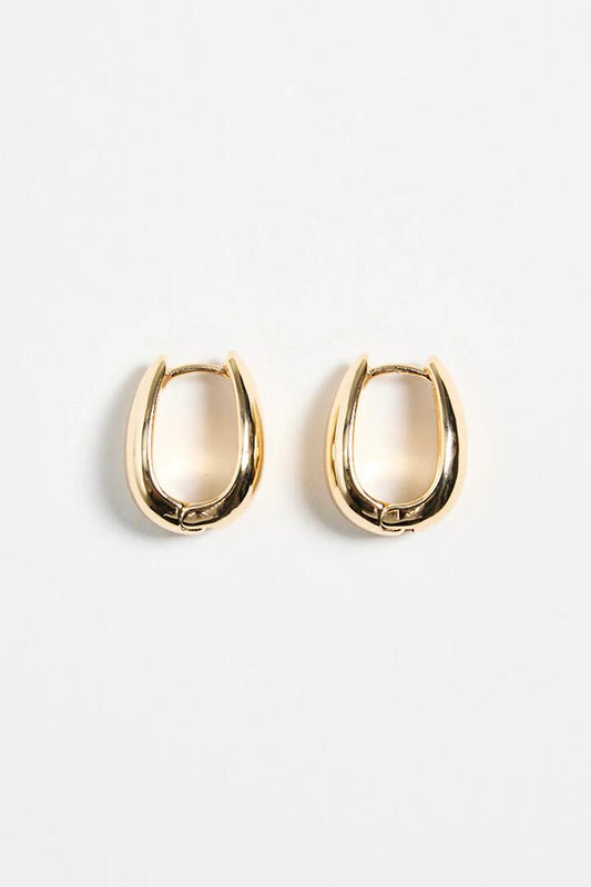 Image of Jewelry. Product name - Chunky Drop Gold Hoop Earrings in Gold colour by brand - Humble + Heart