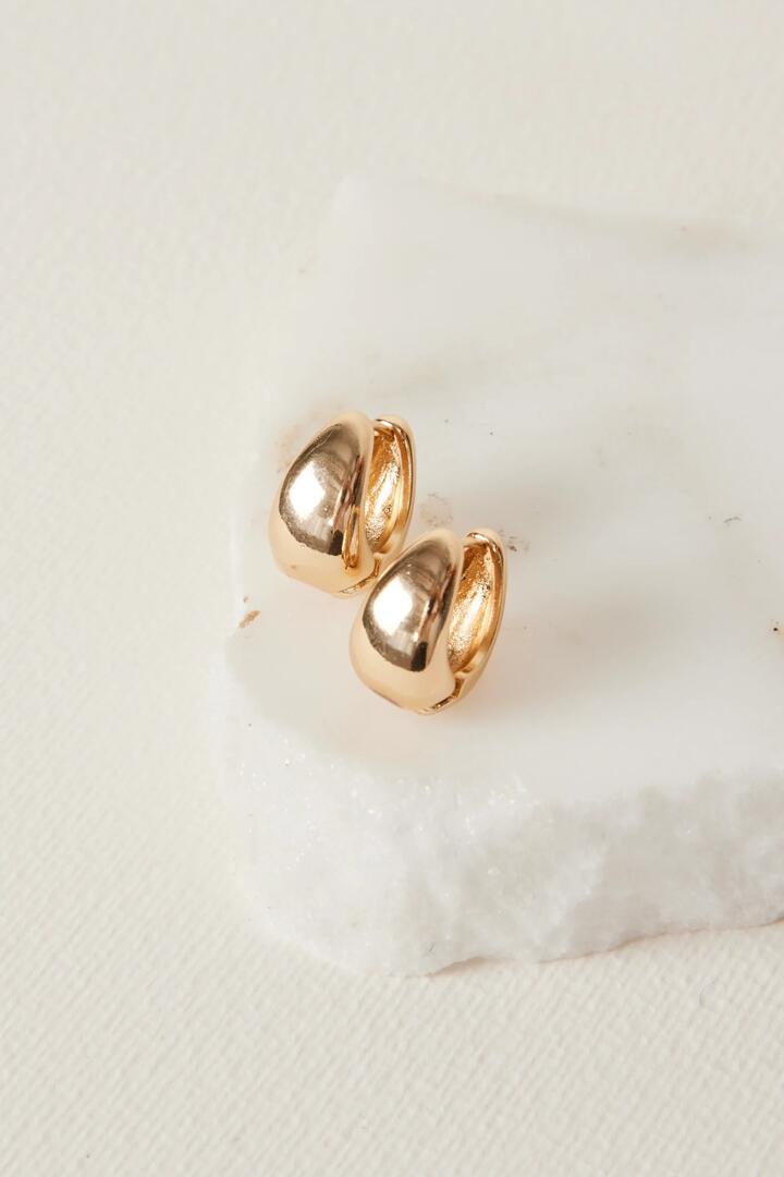 Image of Jewelry. Product name - Chunky Oval Gold Earrings in Gold colour by brand - Humble + Heart