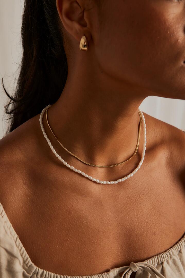 Image of Jewelry. Product name - Classic Pearl Beaded Necklace in colour by brand - Humble + Heart
