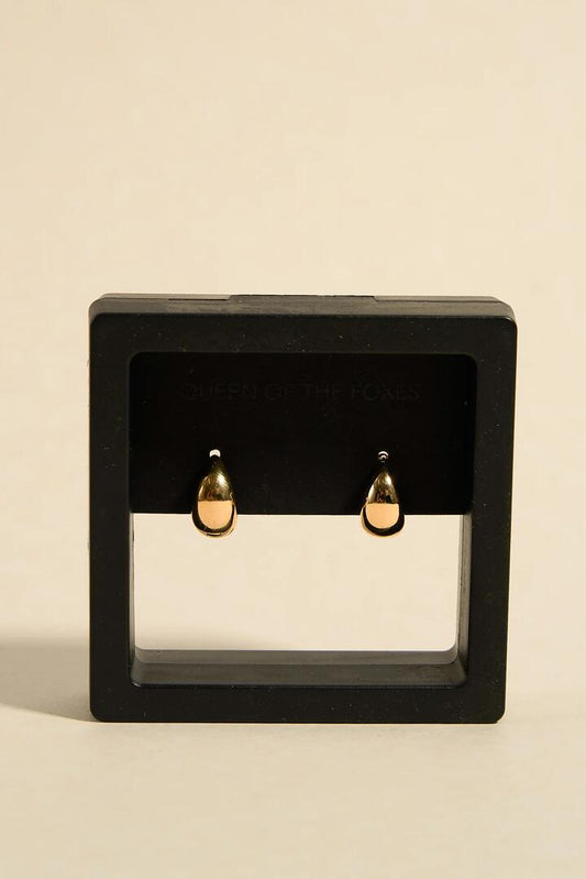Image of Jewelry. Product name - Small Gold Tear Drop Earrings in Gold colour by brand - Queen of the Foxes