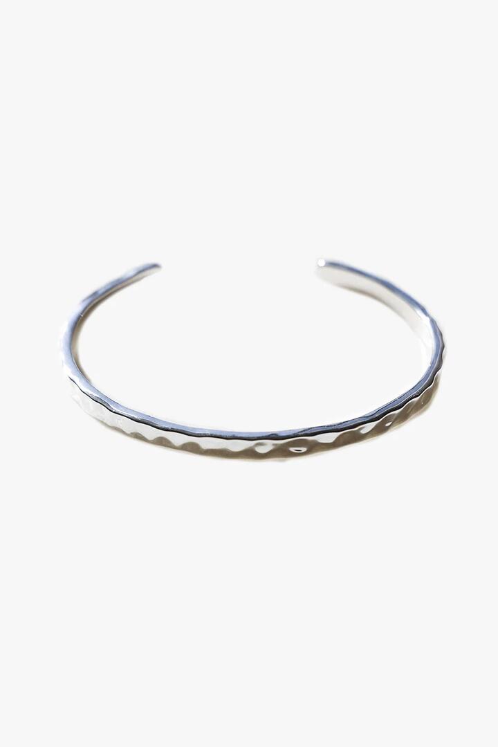 Image of Jewelry. Product name - Gaia Sterling Silver Plate EOL Soft Hammered Cuff Bangle in Silver colour by brand - Love Lunamei
