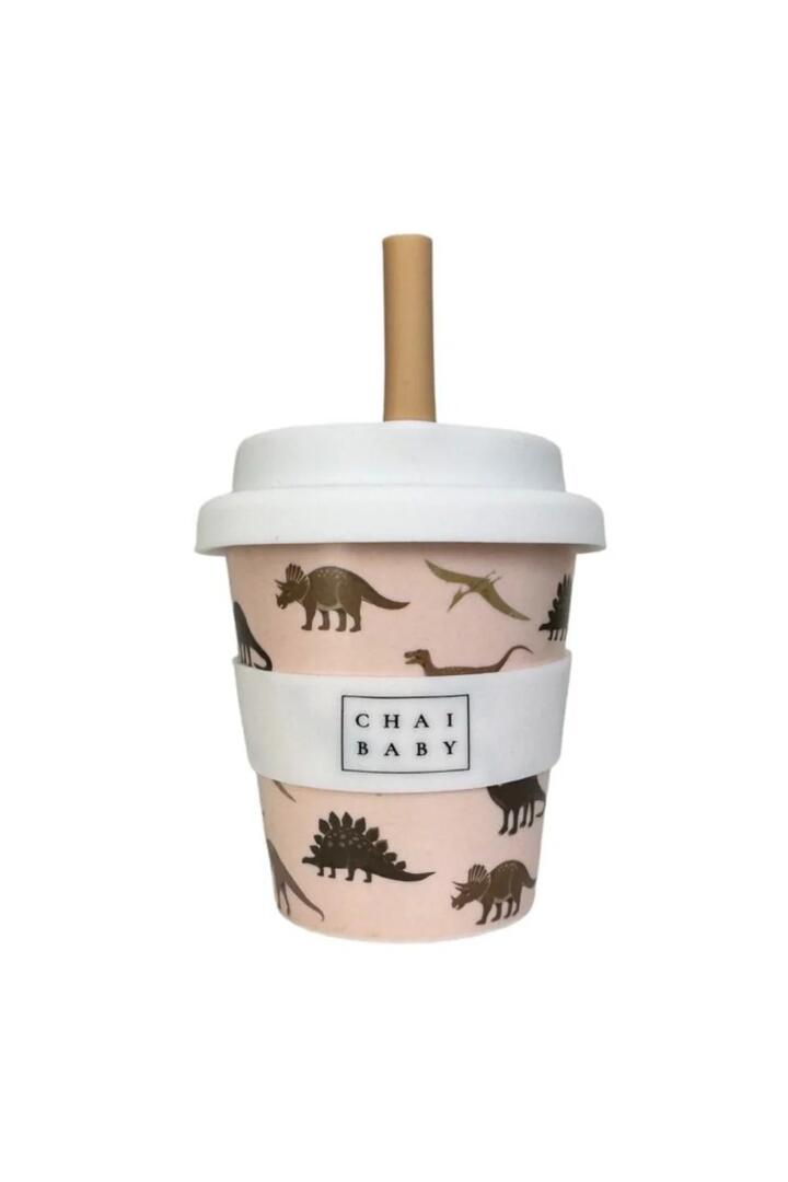 Image of Kitchen & Dining. Product name - Dangerous Tan Dino Babyccino + Fluffy Cup in Tan colour by brand - Chai Baby