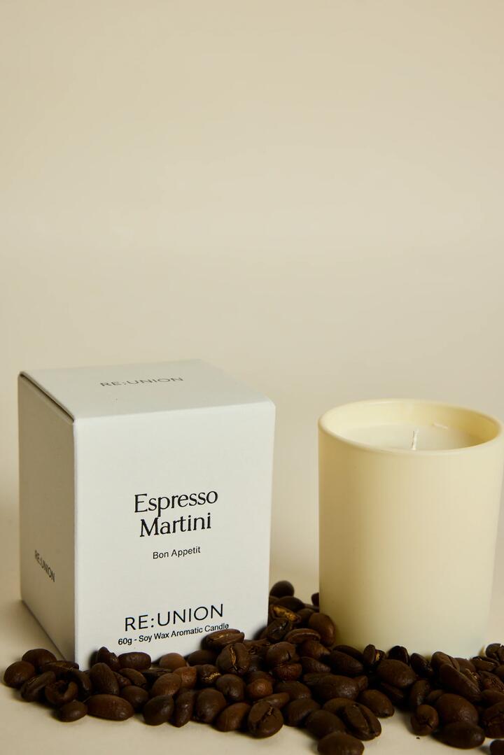 Image of Perfumes & Colognes. Product name - Espresso Martini 60g Soy Candle in Ivory colour by brand - RE:UNION Label