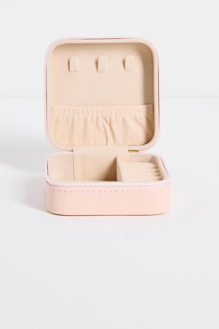Image of Water Bottles. Product name - Square Pink Jewellery Travel Case in Pink colour by brand - Humble + Heart