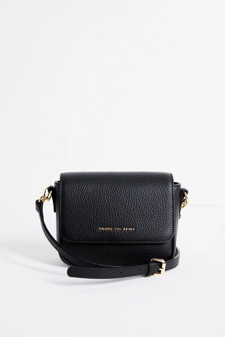 Image of Bags. Product name - London Black Leather Small Crossbody Bag in Black colour by brand - Among the Brave
