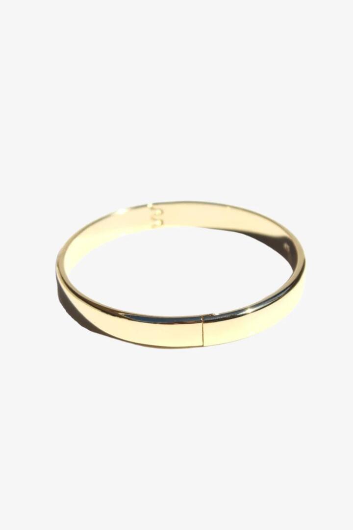 Image of Jewelry. Product name - Solid Gold Plated Bangle in Gold colour by brand - Queen of the Foxes