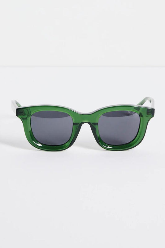 Image of Sunglasses. Product name - Chelsea Forest Chunky Round Sunglasses in colour by brand - RE:UNION Label