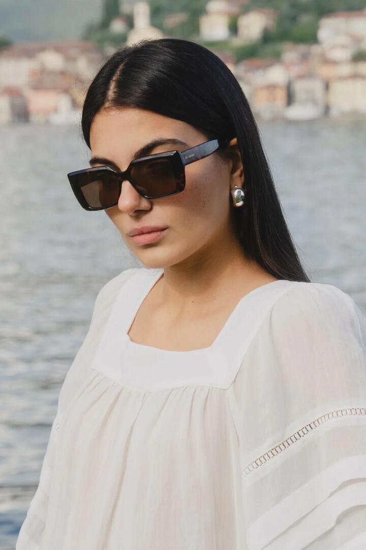 Image of Sunglasses. Product name - Soho Dark Tort Square Sunglasses in colour by brand - RE:UNION Label