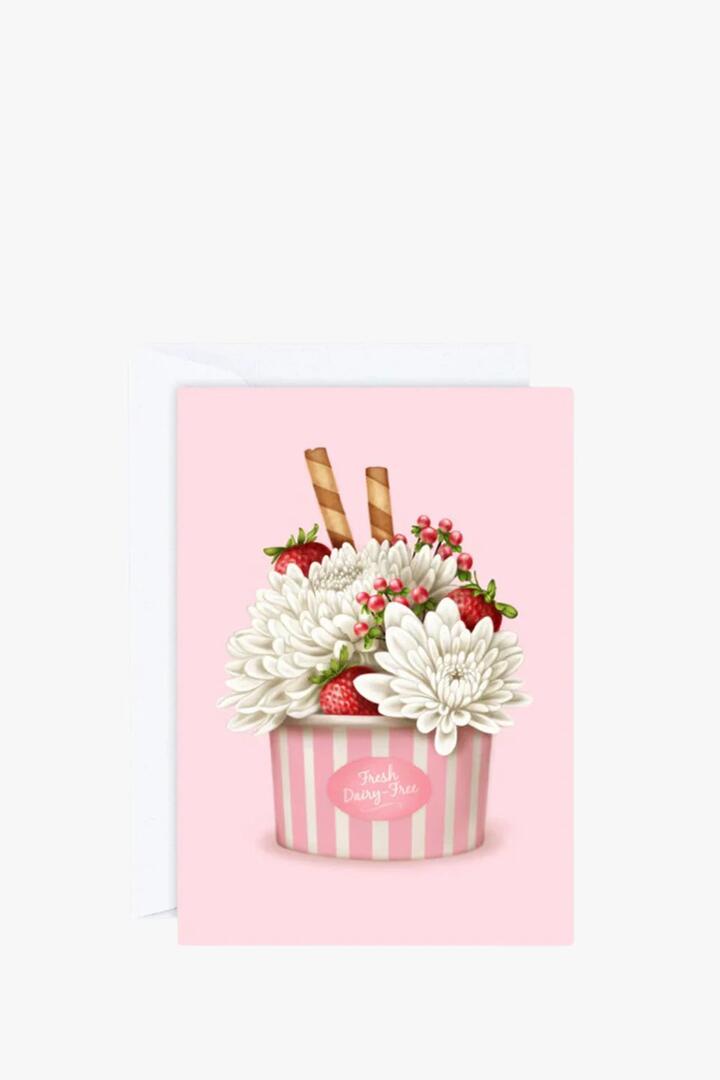 Image of Greeting Cards. Product name - Strawberries + Chrysanthemums Greeting Card in colour by brand - Studio Sue