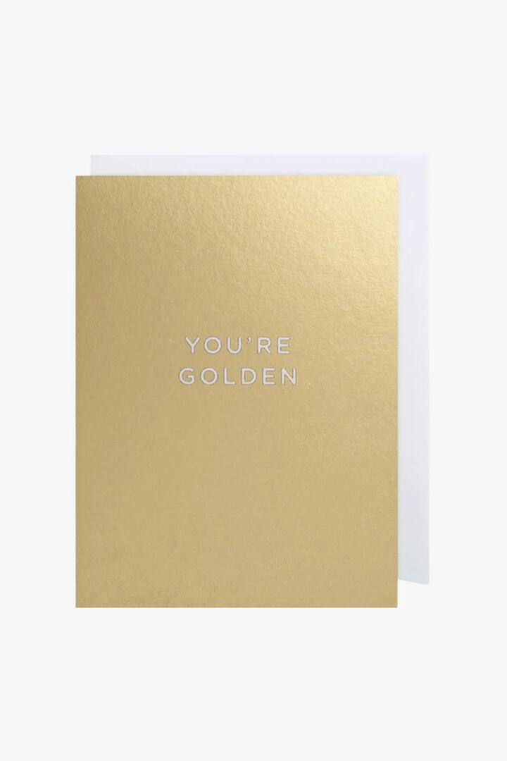 Image of Greeting Cards. Product name - You're Golden Gold Small Greeting Card in Gold colour by brand - Oxted