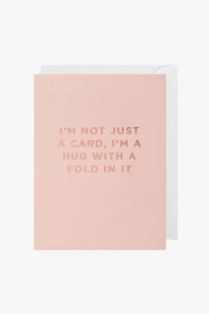 Image of Greeting Cards. Product name - I'm a Hug With a Fold Small Pink Greeting Card in Pink colour by brand - Oxted