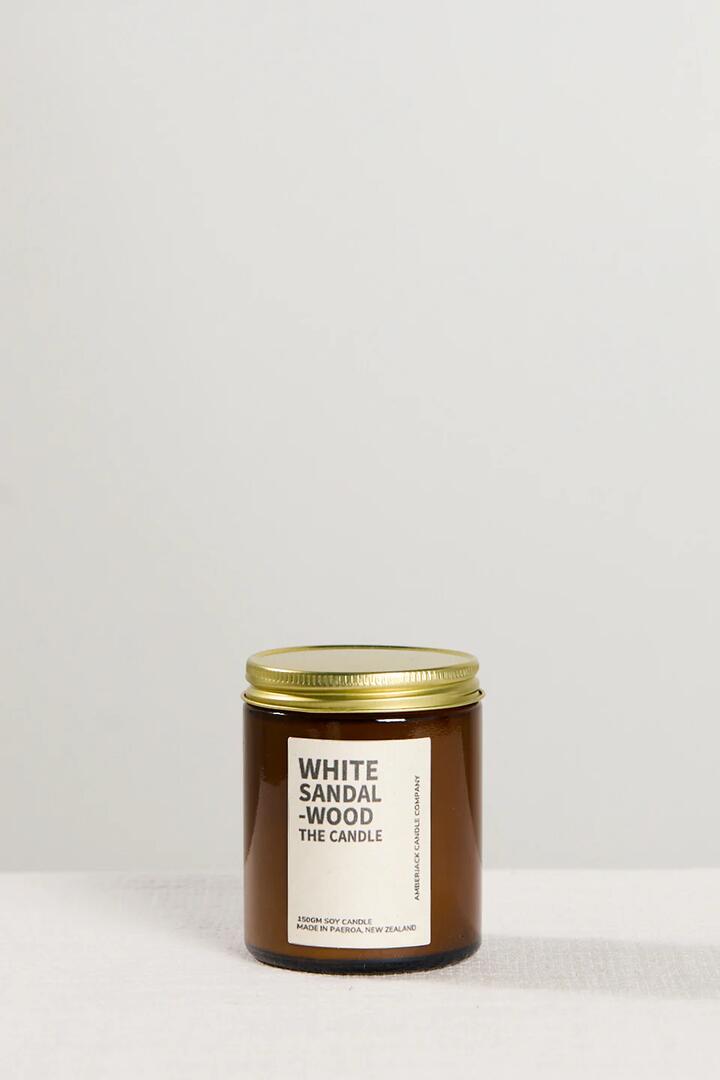 Image of Perfumes & Colognes. Product name - White Sandalwood 150gm Candle in White colour by brand - Amberjack
