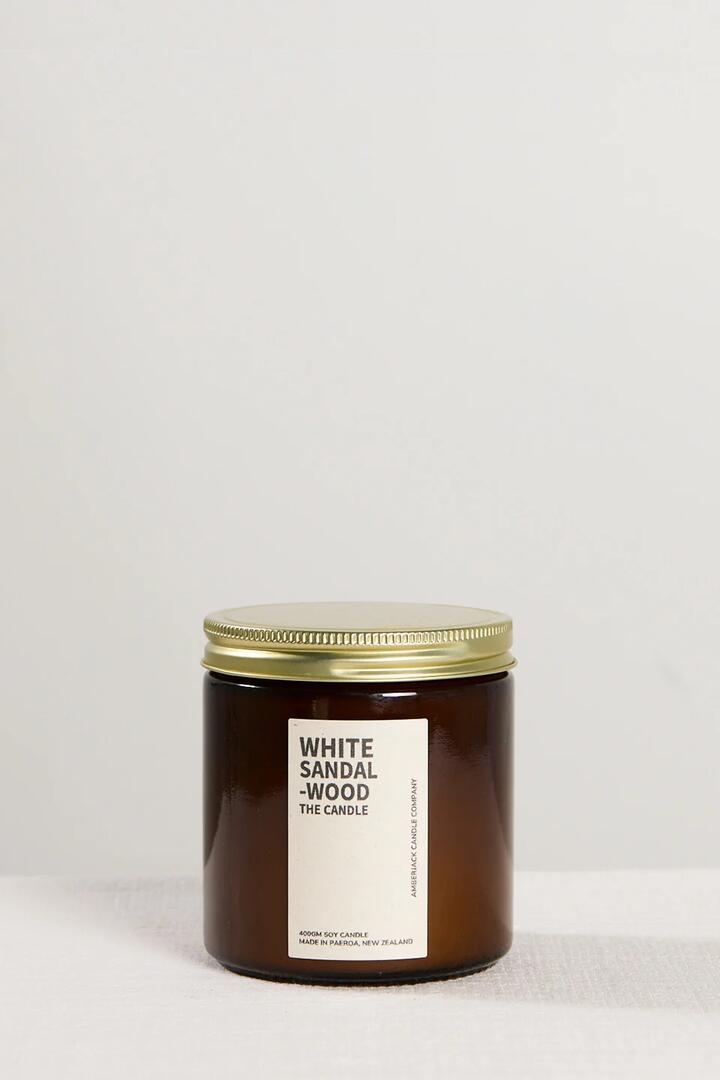 Image of Perfumes & Colognes. Product name - White Sandalwood 400gm Candle in White colour by brand - Amberjack