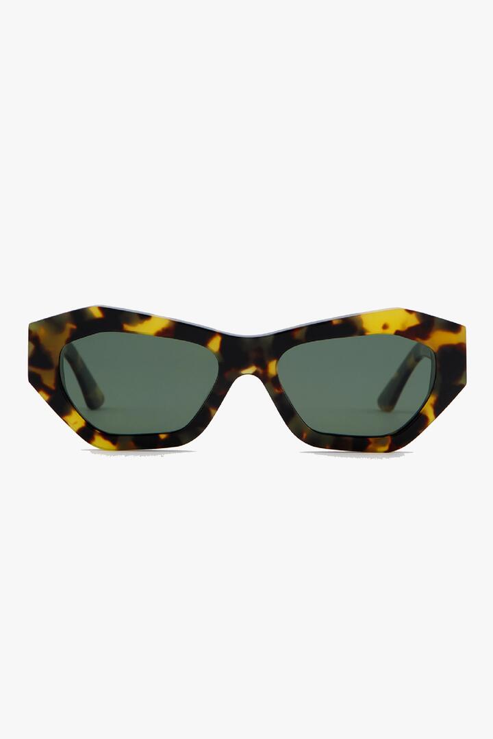Image of Sunglasses. Product name - Emily Tortoise Angular Sunglasses in colour by brand - Isle of Eden