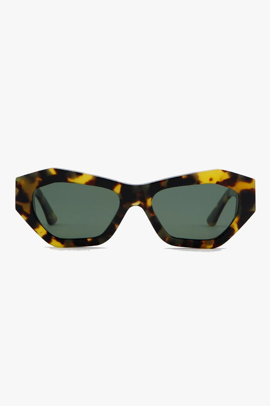 Image of Sunglasses. Product name - Emily Tortoise Angular Sunglasses in colour by brand - Isle of Eden